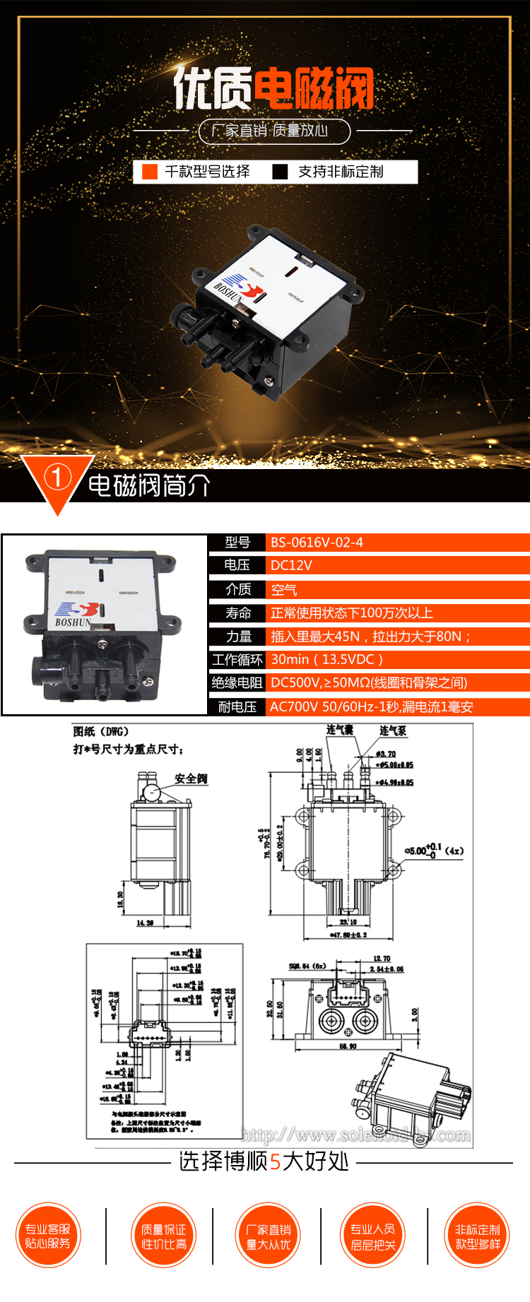 BS-0616V-02-4汽車后背椅氣囊電磁閥 BS-0616V-02-4汽車后背椅氣囊電磁閥