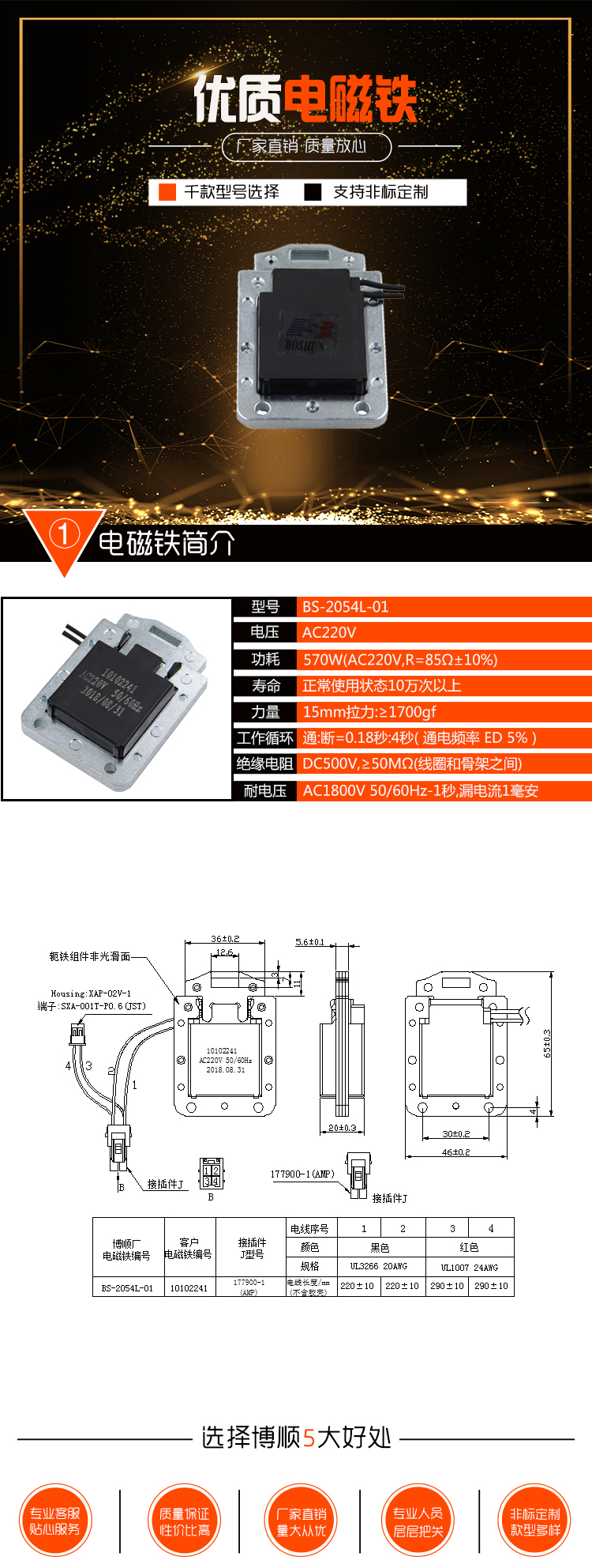 販賣機電磁鐵BS-2054L-01